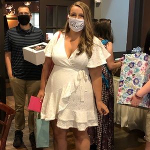 White lace wrap dress city chic